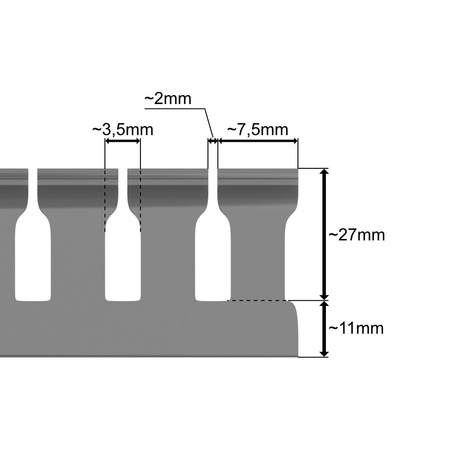 Korytko grzebieniowe 120x40 Kanał kablowy z pokrywą 1m EC ECS12040