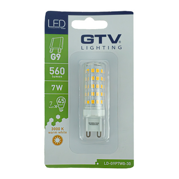 Żarówka LED G9 7W 3000K ciepła barwa 560lm GTV 1344