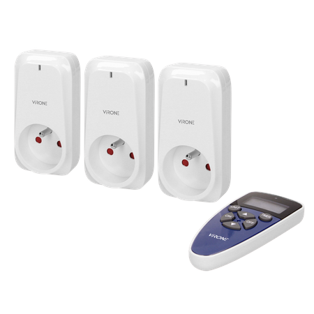 Zestaw gniazd bezprzewodowych sterowanych pilotem z funkcją timera 3+1 RS-1