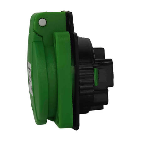 Gniazdo tablicowe 16A 250V IP54 SCHUKO Typ F zielone TP Electric 3101-310-1100