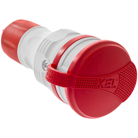 Gniazdo przenośne rozbieralne 230V Schuko IP44 z klapką szaro-czerwone W-01147