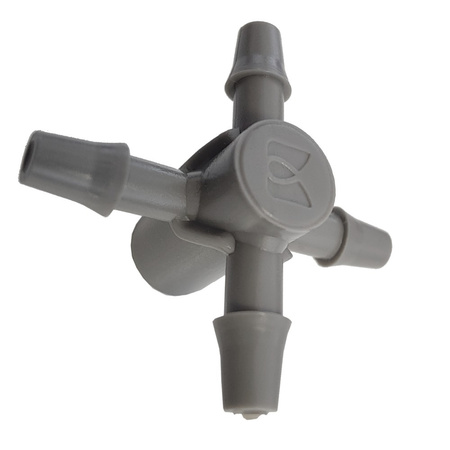 Czwórnik do emiterów i kroplowników patykowych 5mm wtyk na wąż 3x5mm Bradas DSK-5135L5