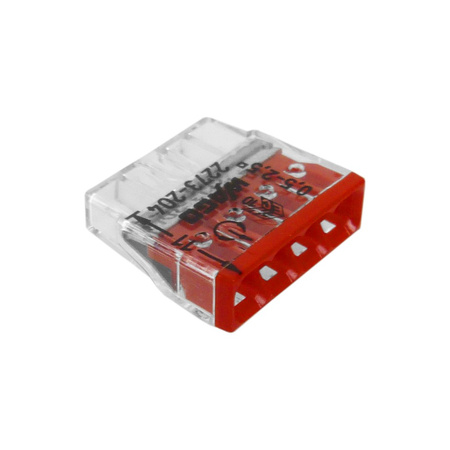 Szybkozłączka 4x0,5-2,5mm2 do puszek instalacyjnych na drut Cu - WAGO 1 sztuka 100 sztuk 1-2273-204