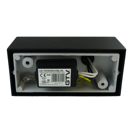 Oprawa ogrodowa 2xGU10 2x35W IP54 czarna kinkiet lampa ścienna TIAGO GTV LD-TIAGOGU10D-20