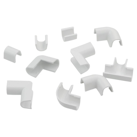 10szt Komplet złączek prostych i narożników blister Cablefix 2200 biały 5,5x5mm Inofix 3200-2