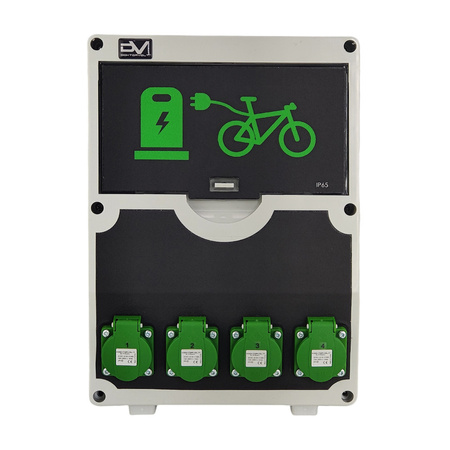 Stacja ładowania rowerów elektrycznych 12 modułowa 4x230V 4xRCBO Doktorvolt DV-2137