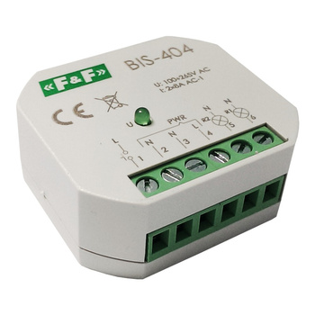 Przekaźnik bistabilny impuls. sekwenc. świecznikowy 265V max8A F&F BIS-404