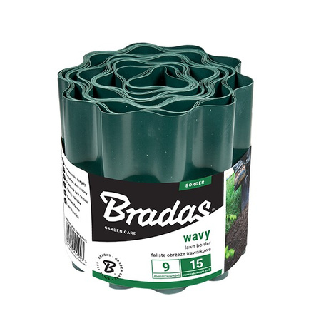 Obrzeże faliste trawnikowe palisada 9m/15cm zielony Bradas OBFG 0915