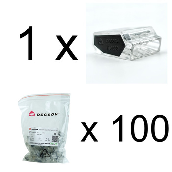 Złączka do puszek instalacyjnych 4x0.5-2.5 mm² VDE DGN 1 sztuka 100 sztuk DG228-3,5-04P-1Y