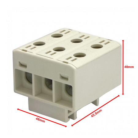 Złączka szynowa uniwersalna ETB 35/1x3 (L1,L2,L3) Al/Cu elektryczna śrubowa 6 otworów do kabli Elektro Becov UK3335.21