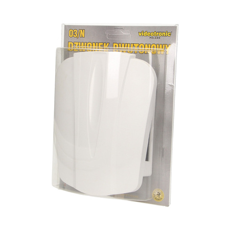Dzwonek elektromechaniczny dwutonowy 230V. biały OR-DP-VD-142/W