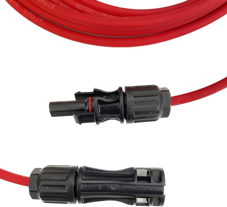 Przedłużacz solarny kabel 6mm2 z wtykami MC4 czarny/czerwony 1 - 50m DV-8539-FOT
