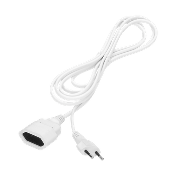 Przedłużacz domowy jednogniazdowy płaski. 1x2P. 1.5m.kabel PVC H03VV-F 2x0.75mm2. 230VAC