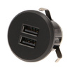 Ładowarka 2xUSB wpuszczana w blat. czarna OR-AE-1368/B