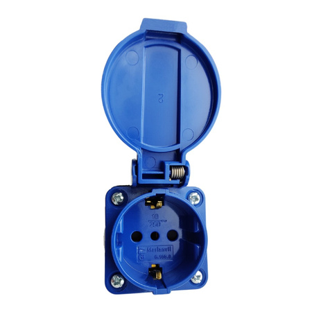 Marlanvil Adapter kempingowy wtyczka CEE 16A na 16A 250V gniazdo Schuko niemiecki standard przejściówka IP44 6.8216.S