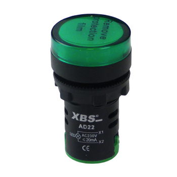 Kontrolka sygnalizacyjna 230V Lampka LED zielona XBS AD22-GREEN230