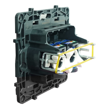 Gniazdo komputerowe podwójne RJ45 6 FTP czarne Niloe Step 863562