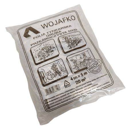 Folia tynkarska Wojafko 4x5m przezroczysta GRUBA/500G 111 DV-111