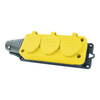 Listwa zasilająca 3 gniazda 16A 230V bez kabla żółta Schuko 3101-308-0700