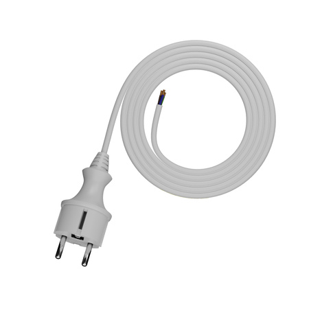 Przewód przyłączeniowy 1,5m z wtyczką prostą 250V 16A 3x1 mm² IP44 H05VV-F PP-40H biały W-98369