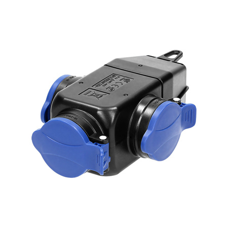 Rozgałęźnik bryzgoszczelny i odporny na uderzenia. IP44. 3 gniazda 2P+Z. 16A. 230V AC OR-AE-1346