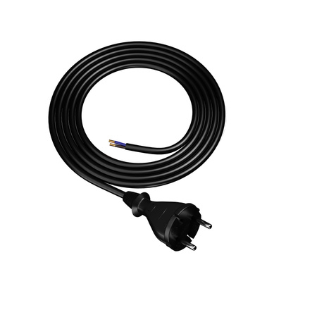 Przewód przyłączeniowy 2m z wtyczką prostą TYP E 230V 16A 2×1 mm² H07BQ-F PP-21 czarny W-98574