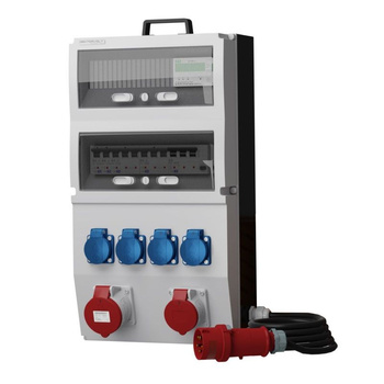 Rozdzielnica budowlana z licznikiem i kablem eXT-S/FI 32A 16A 4x230V SKH Schuko Mennekes Doktorvolt DV-2339-D