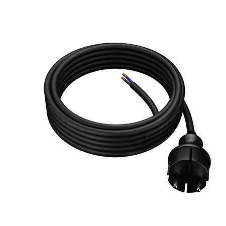 Przewód przyłączeniowy 4,5m z wtyczką prostą 250V 16A 2x1,5 mm² IP44 H07RN-F PP-40H czarny W-97200