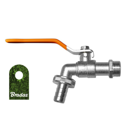 Kran kulowy ogrodowy ocynkowany 3/4" GZ 3/4" z przyłączem na wąż 1/2" GKK04343419Z