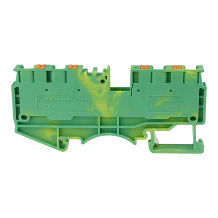 Złączka szynowa 4mm2 1P 4-przewodowa sprężynowa żółto-zielona PE DS4-QU-PE-01P-1C-00