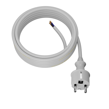 Przewód przyłączeniowy 4m z wtyczką prostą 250V 16A 3x1,5 mm² IP44 H05VV-F PP-40H biały W-98385