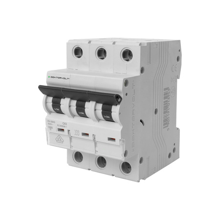 Wyłącznik nadprądowy MCB 10kA 3P 63A C63A VDE Doktorvolt DV-3943