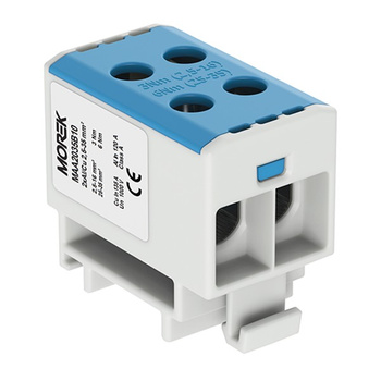 Złączka szyn. 2,5-35mm2 nieb 4otwor 1P Morek MAA2035B10