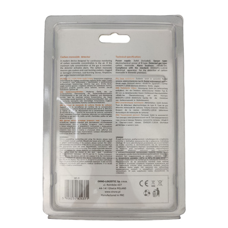 Czujnik tlenku węgla z przyciskiem TEST VIRONE czujnik czadu z wyświetlaczem LCD DC-3 DC-3-TEST