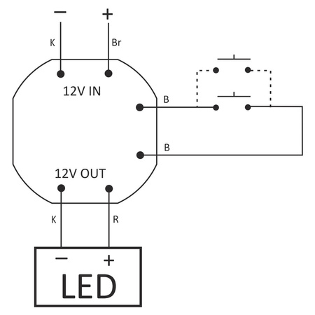 Ściemniacz oświetlenia 12V 36W LED w puszcze podtynkowej Ø60 F&F SCO-803