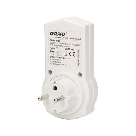 Gniazdo z funkcją ściemniania. sterowane bezprzewodowo. ORNO Smart Living OR-SH-1702