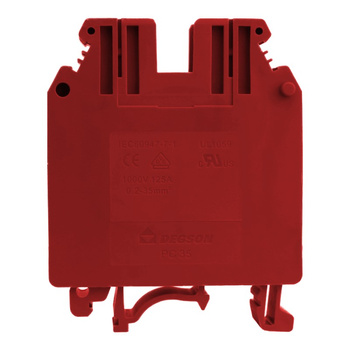 Złączka szynowa przelotowa czerwona śrubowa 35mm2 1P VDE UL PC35-01P-16-00A(H)