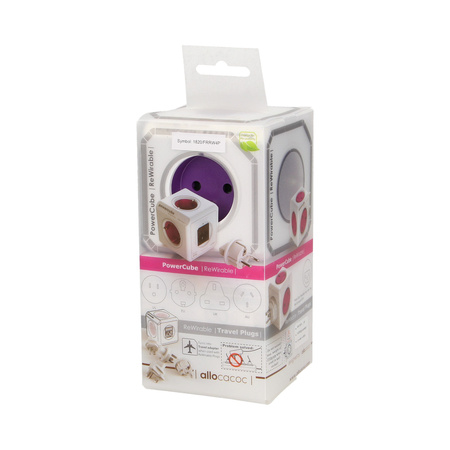 Rozgałęźnik Power Cube ReWirable + 4 wtyczki podróżne 1820/FRRW4P