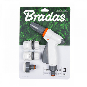 Zestaw z pistoletem regulowanym Bradas do zraszania QUICK WHITE LINE 1/2"3-stopniowa regulacja strumienia WL-EN6TSET