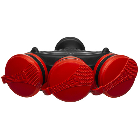 Rozgałęźnik przenośny czarno-czerwony R-X3/44S IP44 3×2P+Z 16A 250V Schuko W-01160