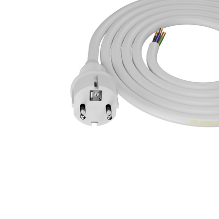 Przewód przyłączeniowy 1,5m z wtyczką prostą 250V 16A 3x2,5 mm² IP44 H05VV-F PP-40H biały W-98389