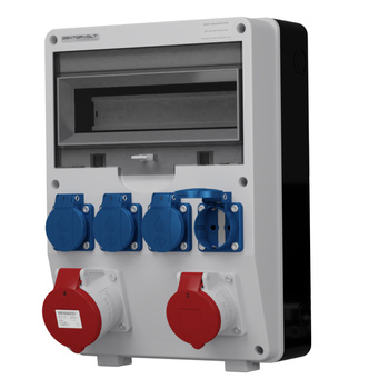 Rozdzielnica budowlana TD 32A 16A 4x230V Schuko Doktorvolt bez zabezpieczeń DV-6077-D