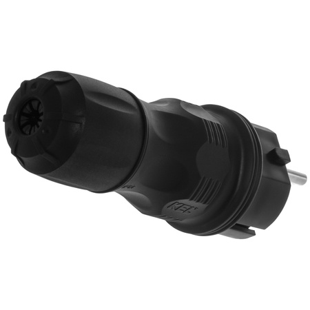 Wtyczka rozbieralna prosta WT-54 IP54 2P+Z 16A 250V Uni-Schuko czarna W-97446