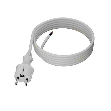 Przewód przyłączeniowy 3m z wtyczką prostą 250V 16A 3x1,5 mm² IP44 H05VV-F PP-40H biały W-98383