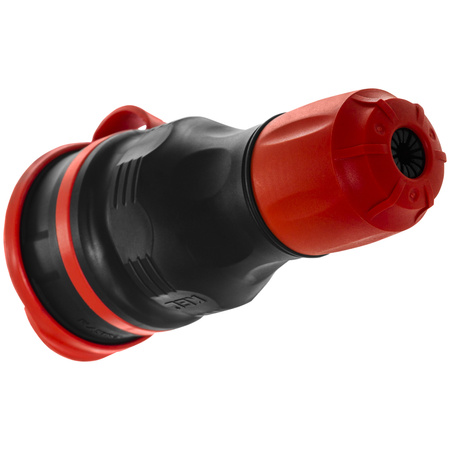 Gniazdo przenośne rozbieralne 230V Schuko IP44 z klapką czarno-czerwone W-01148