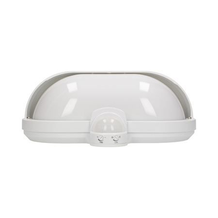 SAMUM. oprawa ogrodowa z czujnikiem ruchu 180st. 1x60W. E27. IP44. z przesłoną. plastik. biała OR-OP-304WE27ZMR
