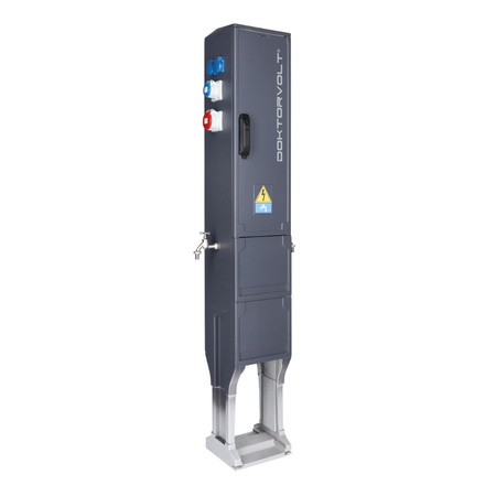 Słupek dystrybucyjny 2x16A 5P 400V rozdzielnica elektryczna z przyłączem wodnym 4x16A 2p+E 230V 2x16A 3P 230V CV-CAMP DV-2209-D