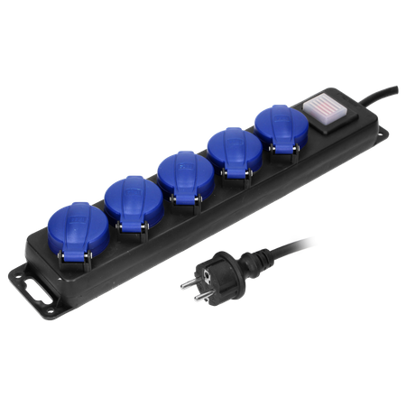 Przedłużacz warsztatowy bryzgoszczelny z wyłącznikiem 5m Schuko OR-AE-13159(GS)/5M