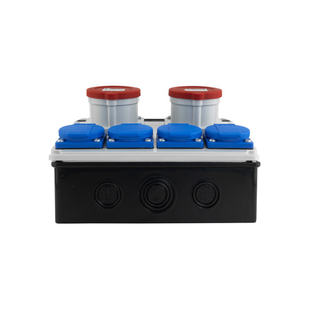 Rozdzielnica budowlana JUN 2x16A bez zabezpieczeń 4x230V gniazda Bals DOKTORVOLT® DV-6863-F