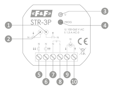 Sterownik rolet STR-3P dopuszkowy F&F 7834